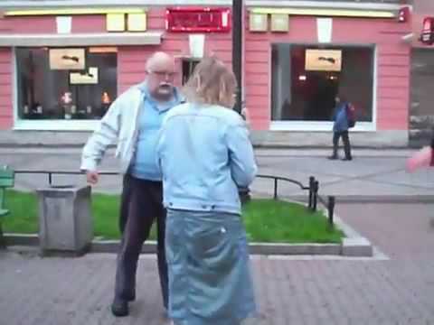 Elderly Couple Has A Tag Team Street Fight VS. Drunk Girls funny