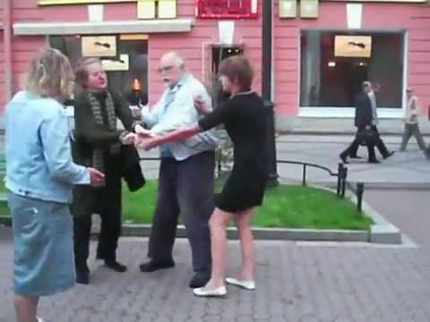 Older Couple Fight Drunk Girls
